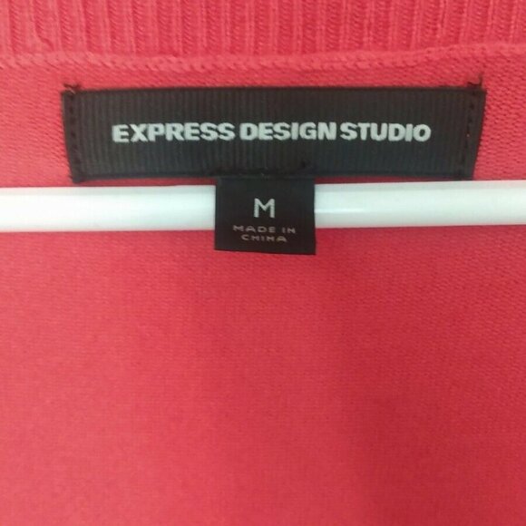 Express design studio women's Medium coral Orange Pink cardigan - Picture 4 of 4
